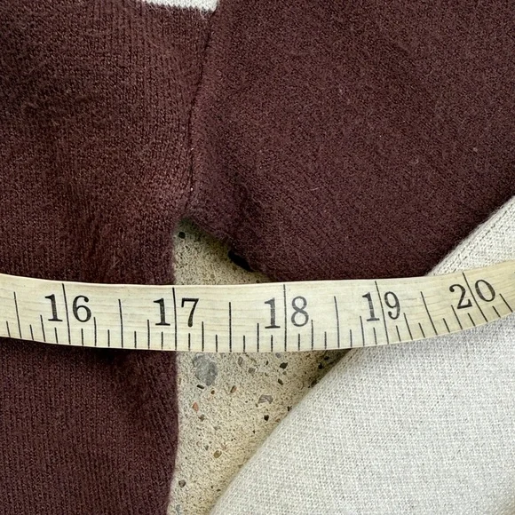 Anthropologie Maeve Brown/White/Pink Color Block Zippered Sweater Size Small - Picture 10 of 14